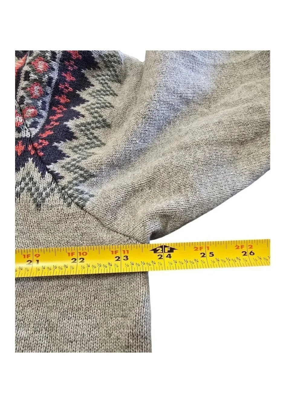 Izod Saltwater Harbor Fair Isle Quarter Button Knit Sweater Sz XL